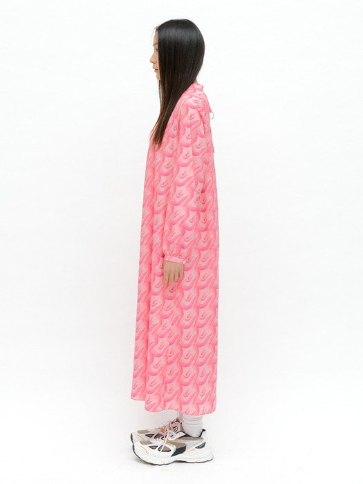 70s wallpaper long dress pink