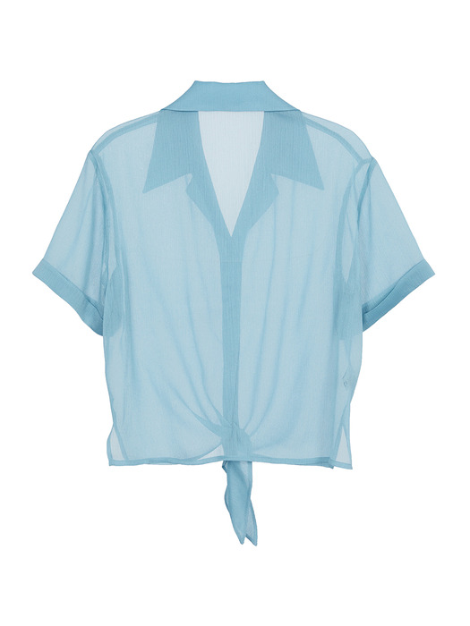 See Through Ribbon Shirt in S/Blue_VW0MB1480