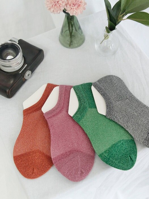 Sparkle Glitter Cove Socks 3SET
