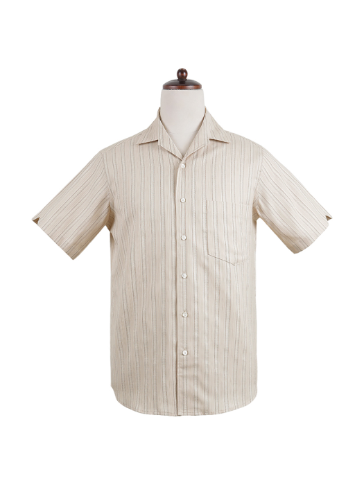 Country open collar Shirts (Beige)