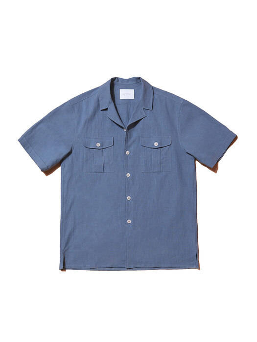 BEACH LINEN SHIRTS CORAL BLUE