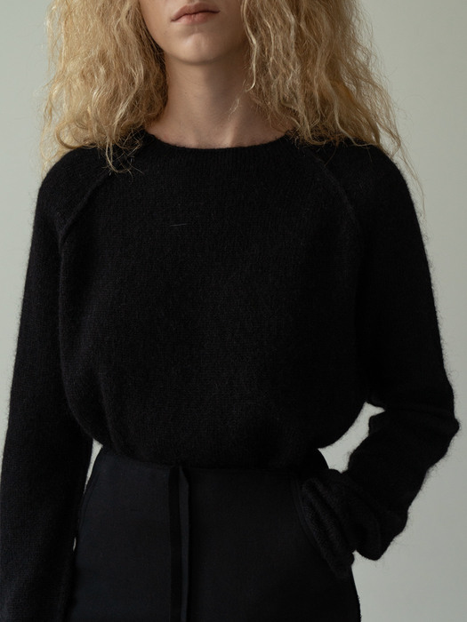 reverse mohair knit (black)