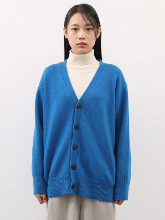 SOLID WOOLEN CARDIGAN BLUE CNSW0FP07B2