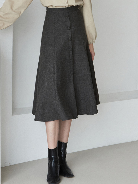 [By Joorti] J556 flared skirt (charcoal)