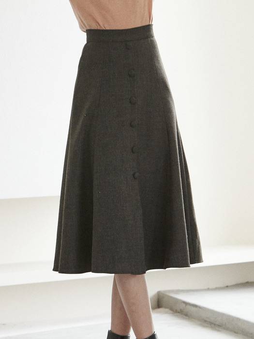 [By Joorti] J556 flared skirt (charcoal)