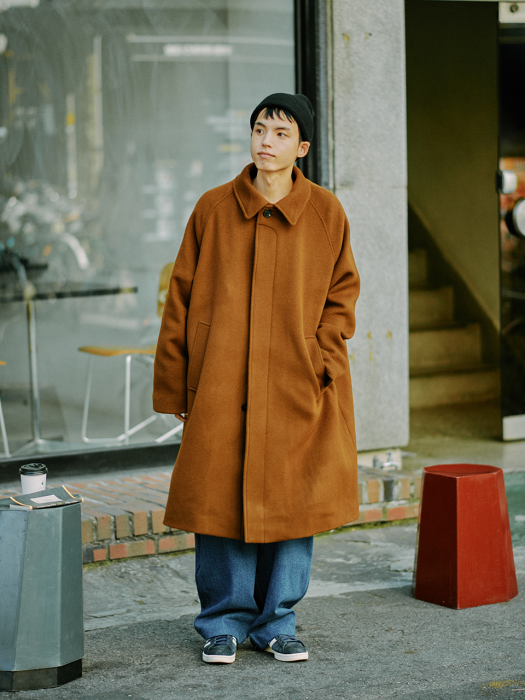 [FW20] Wool Essential Balmacaan Coat(Brown)