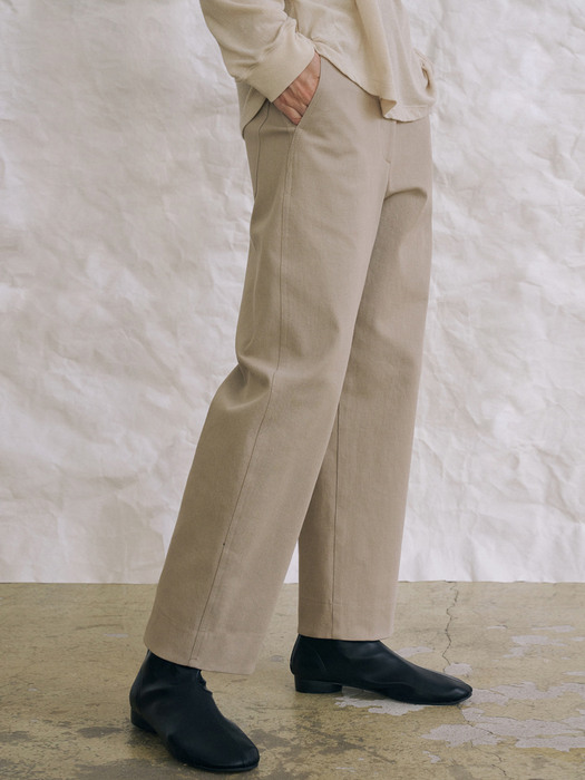 skinner cotton pants(BEIGE)