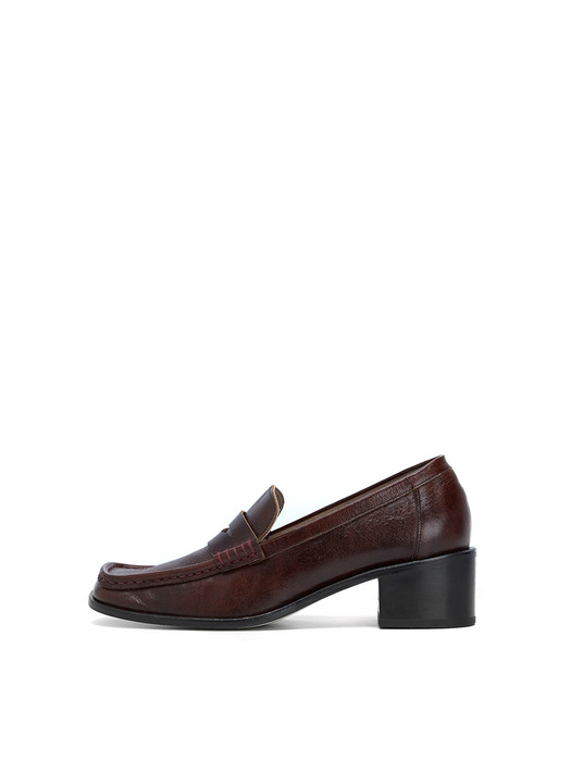 SQUARE TOE LOAFER, BROWN