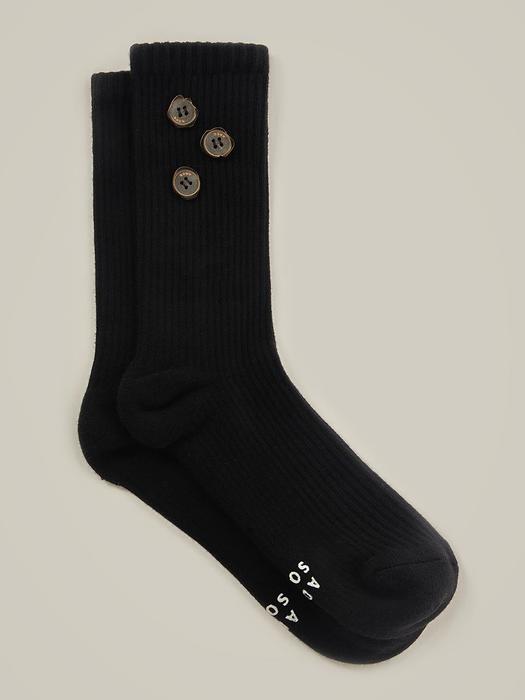 Button socks Noir