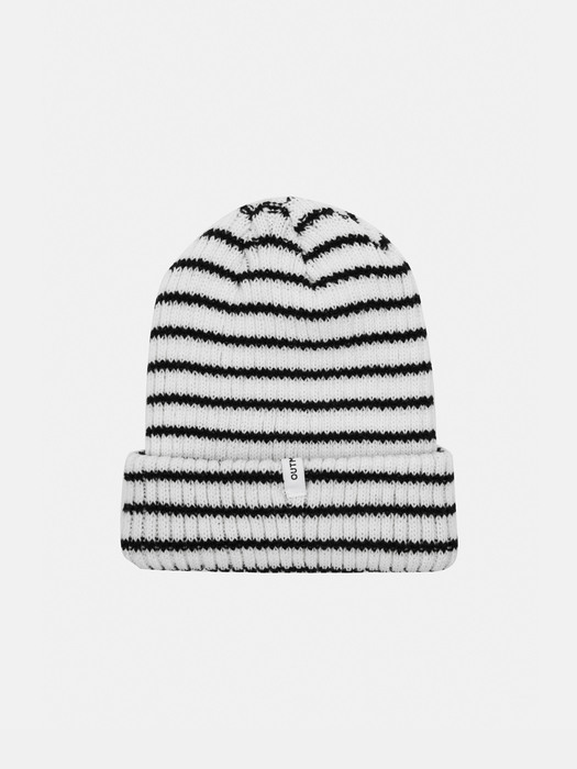 STRIPE BEANIE - WHITE