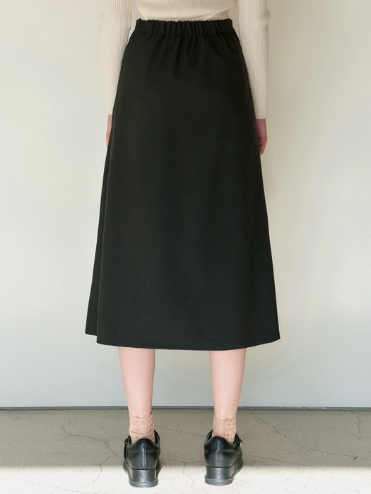 HIGHWAIST PLEATS SKIRT_BLACK