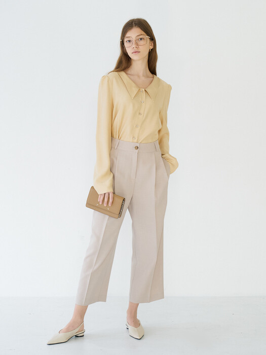 21 Spring_ Natural Beige High-rise Ankle Pants 