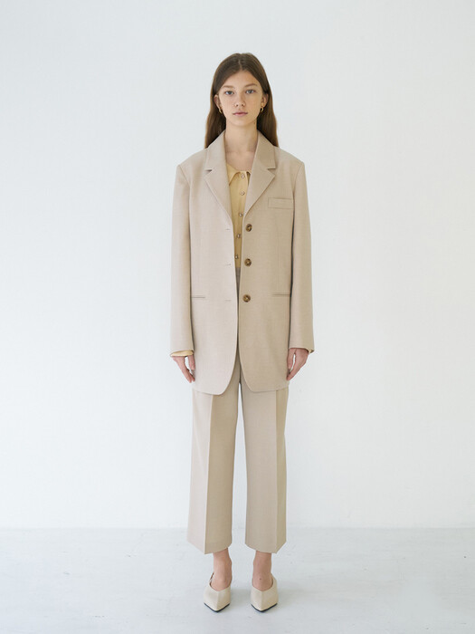 21 Spring_ Natural Beige High-rise Ankle Pants 