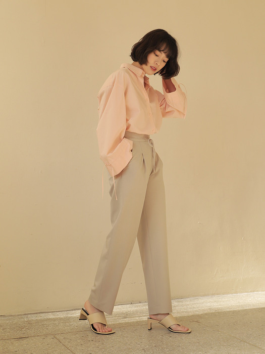 21SS SHIRRING SHIRT/PEACH