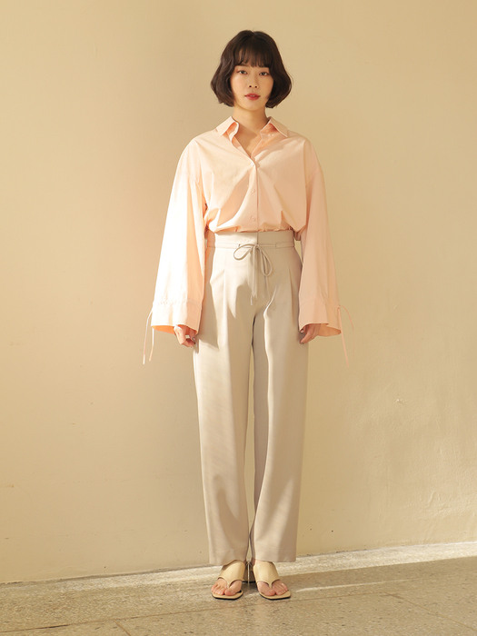 21SS SHIRRING SHIRT/PEACH