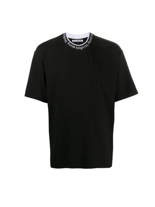 21SS 모크넥 자카드 로고 티셔츠 블랙 BL0221 900