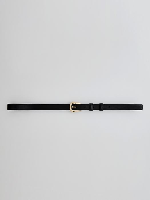 PIN-BUCKLE LEATHER BELT (BLACK/GOLD)