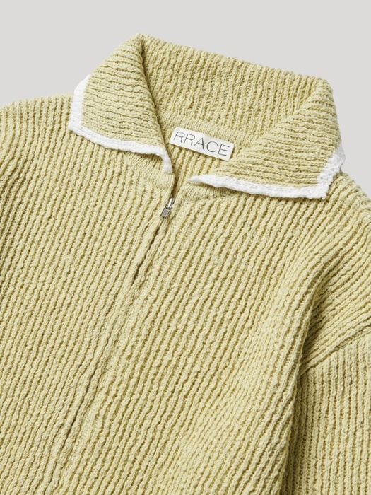 Point collar knit_Yellow