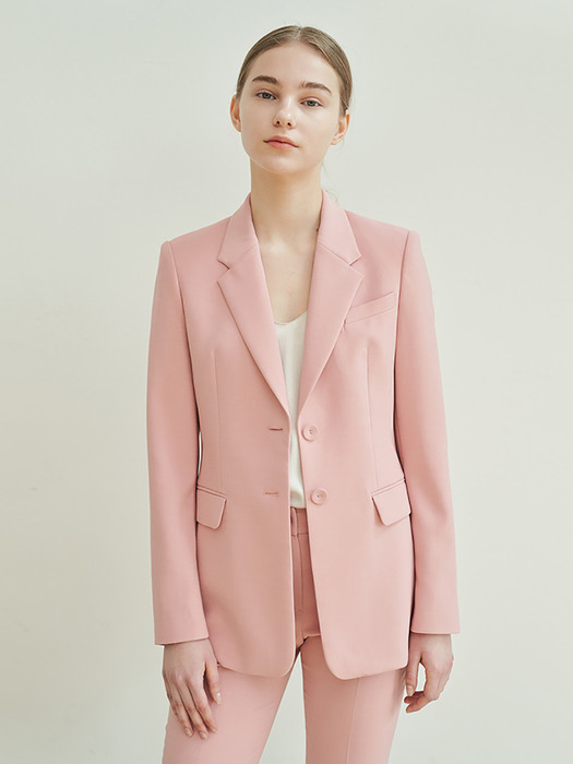 TAILORED SINGLE BREASTED JACKET - BABY PINK