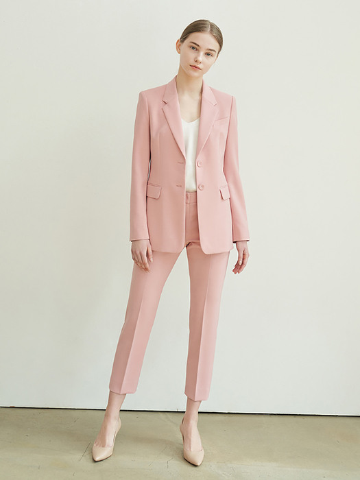 TAILORED SINGLE BREASTED JACKET - BABY PINK