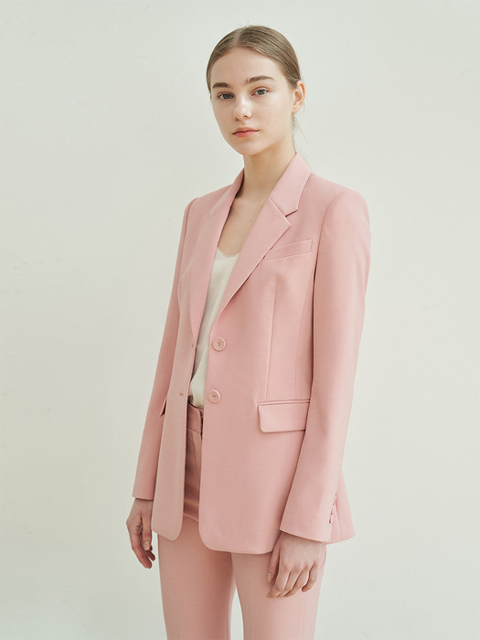 TAILORED SINGLE BREASTED JACKET - BABY PINK