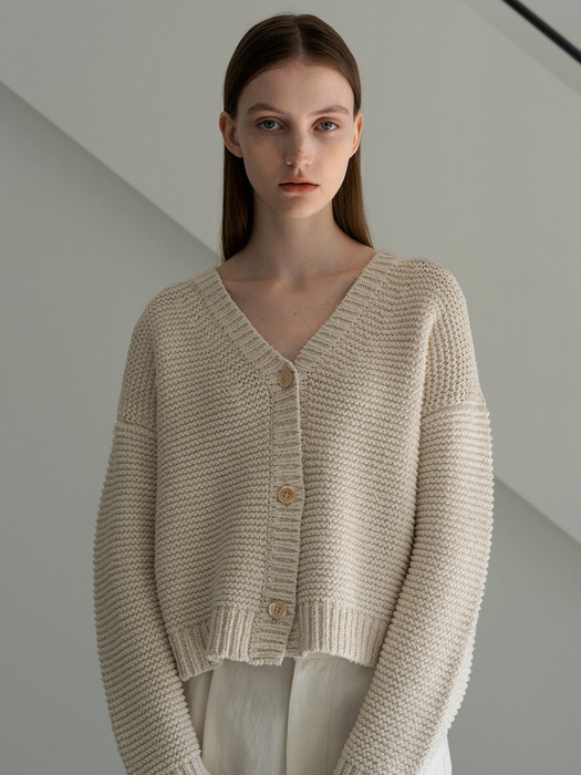 Knubby cotton cardigan (Natural)