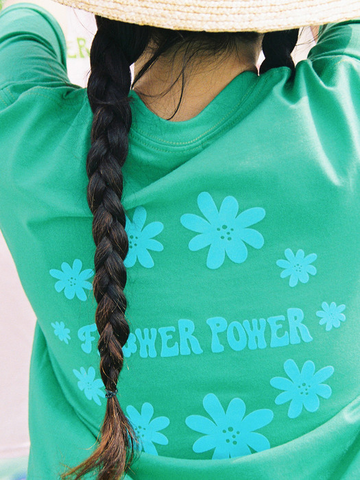 FLOWER POWER TEE - GREEN