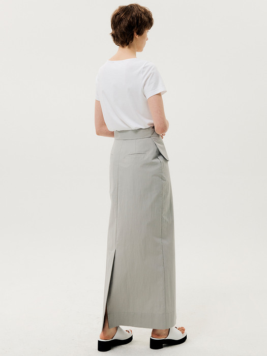 Pocket Belted Skirt Grey