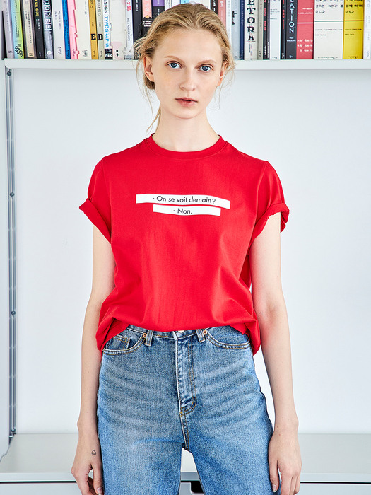 MESSAGE LETTERING T-SHIRT_RED