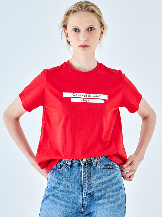 MESSAGE LETTERING T-SHIRT_RED