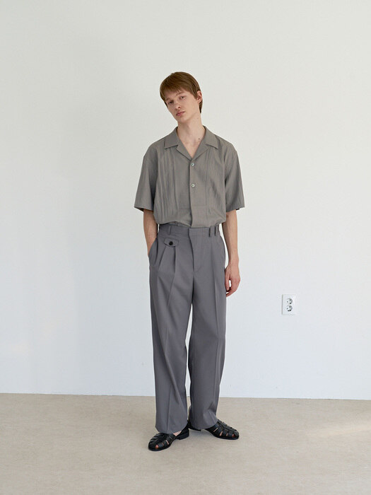 triangle tuck pocket slacks (grey)