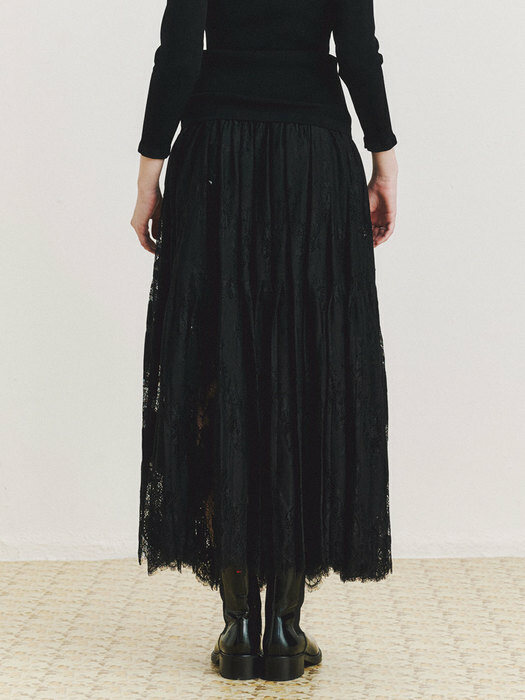 LAURENT BLACK LACE SKIRT