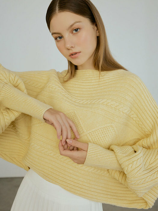 Dolman sleeve crop knit (yellow)