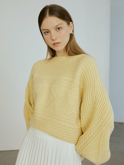 Dolman sleeve crop knit (yellow)
