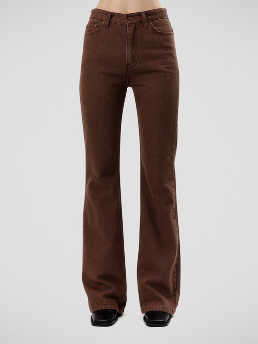 BROWN FLARED JEANS (BROWN)