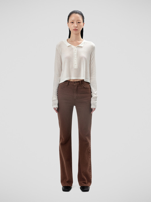 BROWN FLARED JEANS (BROWN)