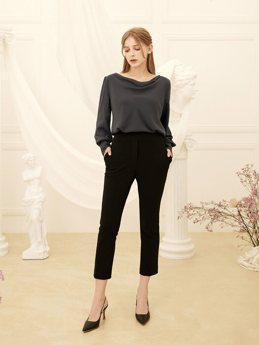 Linda Banding Short Straight Slacks (Black)