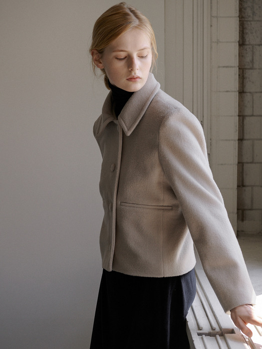 1.28 Button wool jacket (Greybeige)