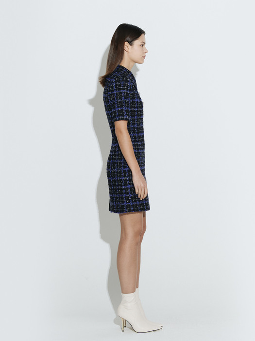 Detatchable Collar Dress [Blue&Black]