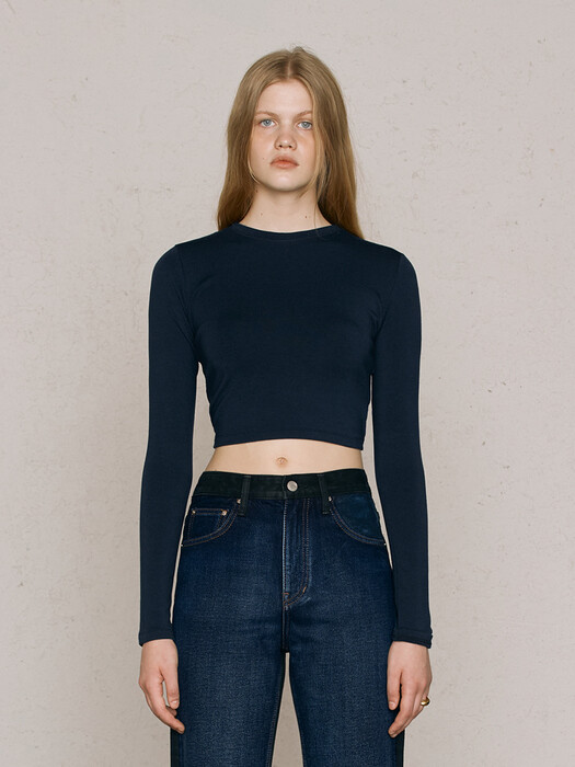 Back Double Strap Top_Navy