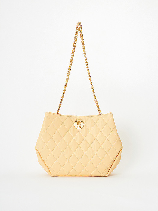QUILTED CHAIN BAG / YELLOW