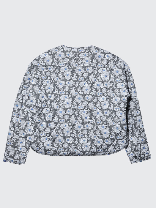 Quilted Flower Reversible Liner Jacket (gray)