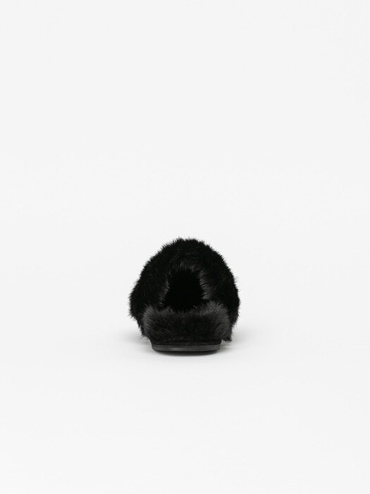 Labana Horsebit Faux-fur Slides in Black Suede