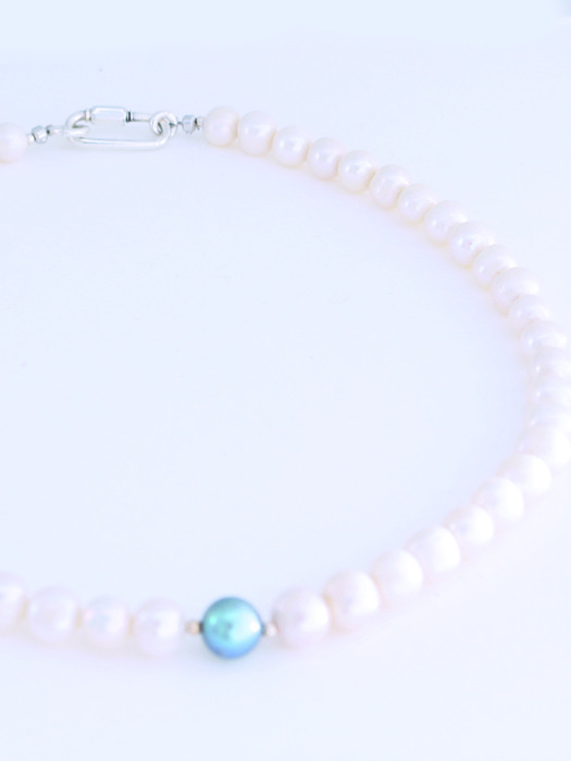 White Snow Pearl Necklace 925 Silver
