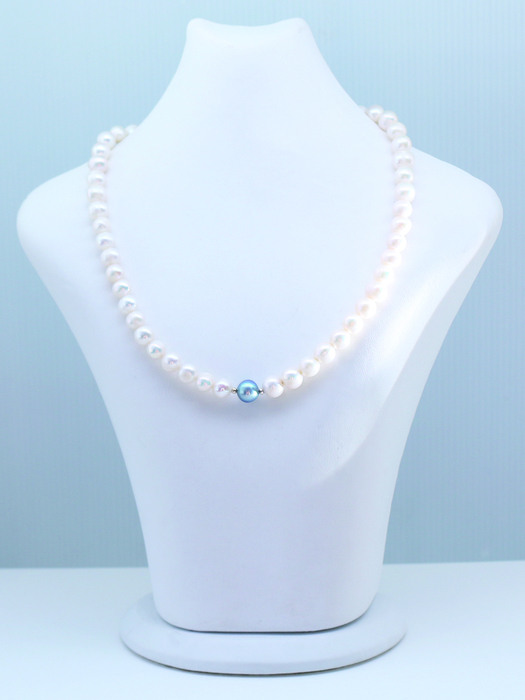 White Snow Pearl Necklace 925 Silver