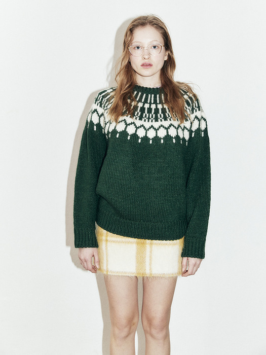 VTG Punch Card Sweater (GREEN)