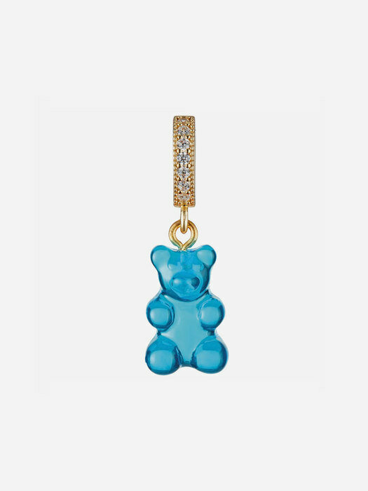 Nostalgia Bear Pendant Pave Connector 펜던트 - Azure