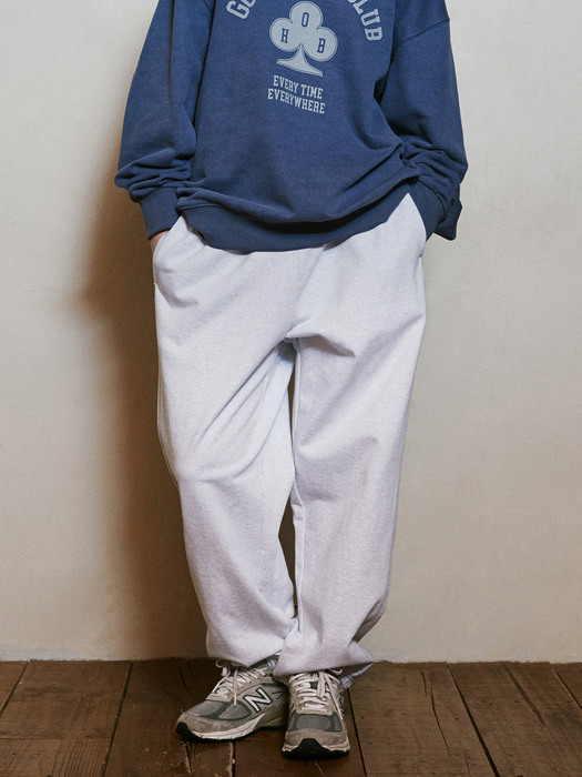 STITCH LOOSE JOGGER PANTS_MELANGE GREY