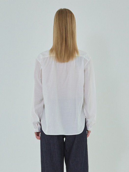 W ROUND NECK SHIRT white