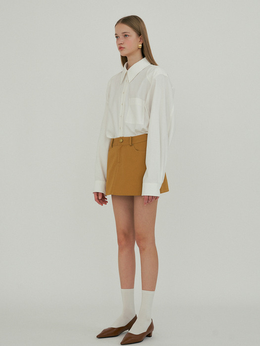 90s mini cotton skirt_mustard